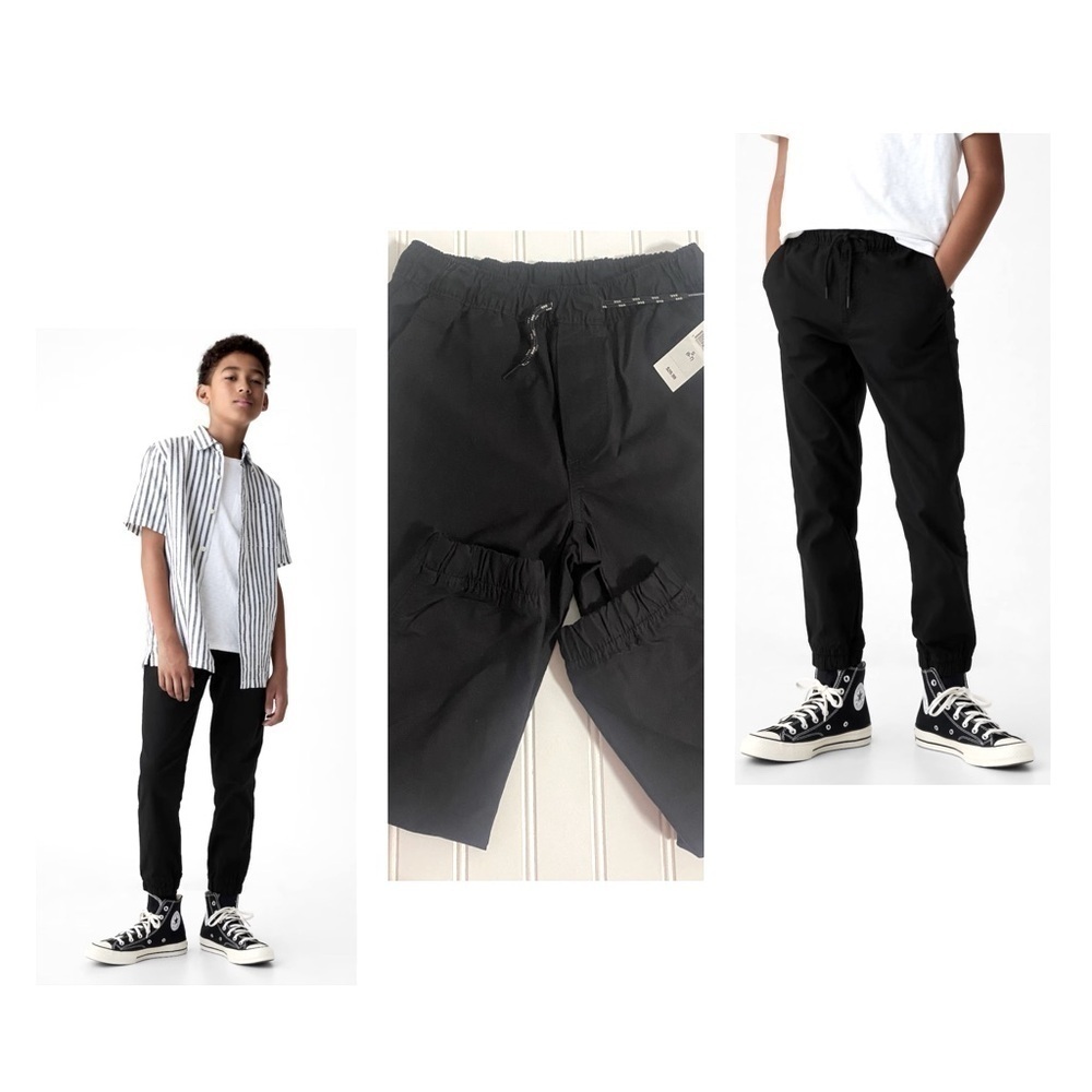 NWT Gap Boys Everyday Joggers True Black Size Small Drawstring and Pockets